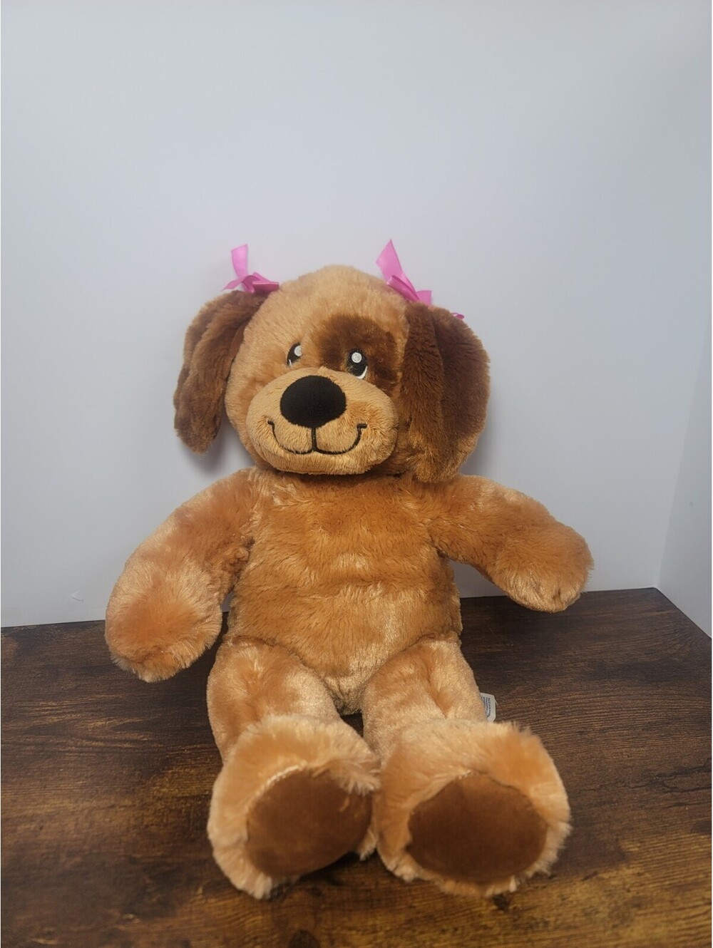 Build A Bear Brown Puppy Dog Brown Eye Patch 15” Plush BABW Stuffed Animal